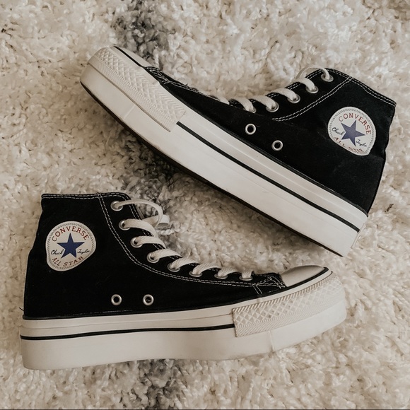 converse canvas platform shoes